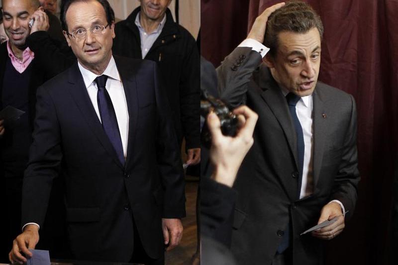 Francois Hollande vs. Nicolas Sarkozy (la urne), Foto: Agerpres (colaj HotNews)