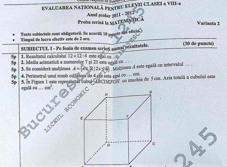 Subiectele la Matematica, Foto: Hotnews