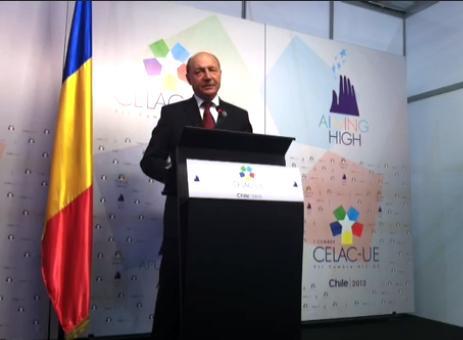 Traian Basescu la Summit-ul CELAC in Chile, Foto: Captura video