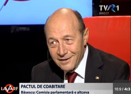 Traian Basescu la TVR 1, Foto: Captura TVR1