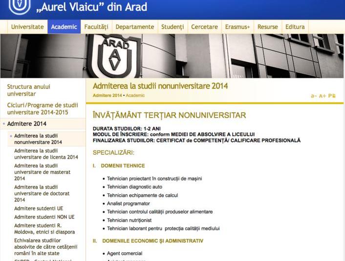 Admitere universitate fara BAC, Foto: www.uav.ro