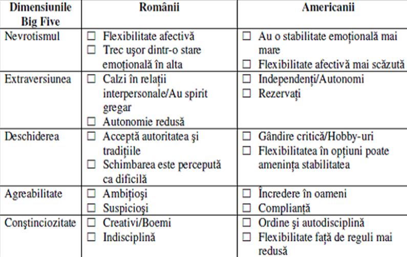 Pattern-uri posibile ale profilului psihologic de suprafata la romani, in comparatie cu americanii, Foto: danieldavidubb.wordpress.com