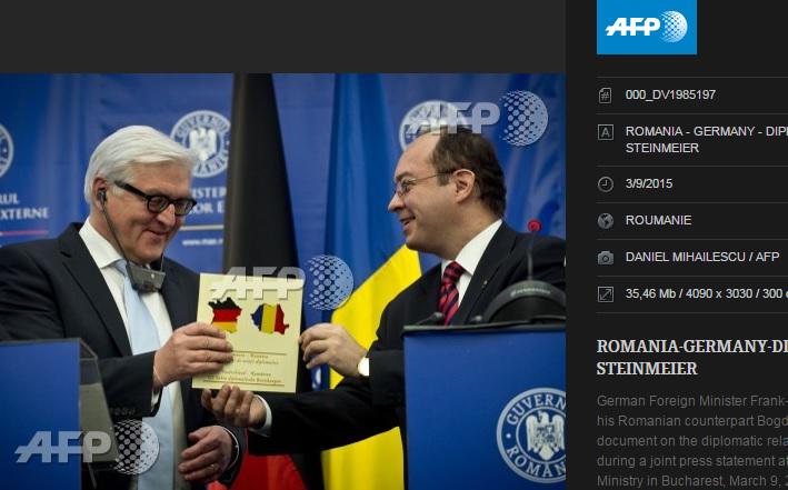 Steinmeier, Aurescu si harta buclucasa, Foto: Captura afp