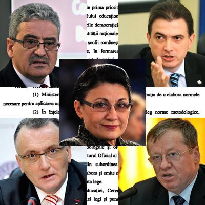 Simion Hancescu, Marius Nistor, Anton Hadar, Sorin Cimpeanu si Ecaterina Andronescu, Foto: Colaj / Sursa foto: Agerpres