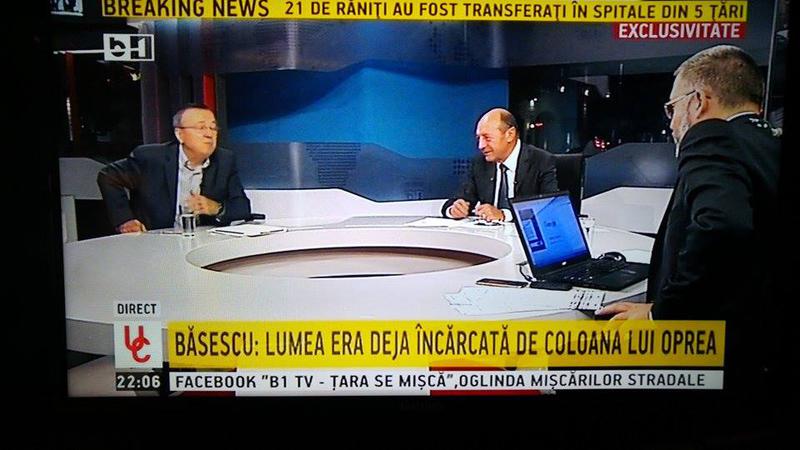 Traian Basescu la B1 TV, Foto: captura foto