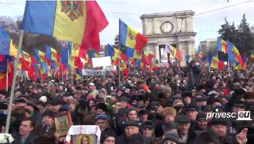 Protest la Chisinau, Foto: Captura Privesc.eu