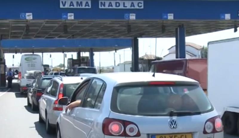 Aglomeratie la Vama Nadlac, Foto: Captura YouTube