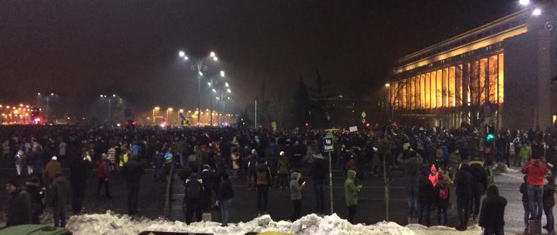 Protest in Piata Victoriei, Foto: Hotnews