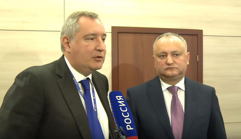 Dmitri Rogozin si Igor Dodon, Foto: Captura YouTube