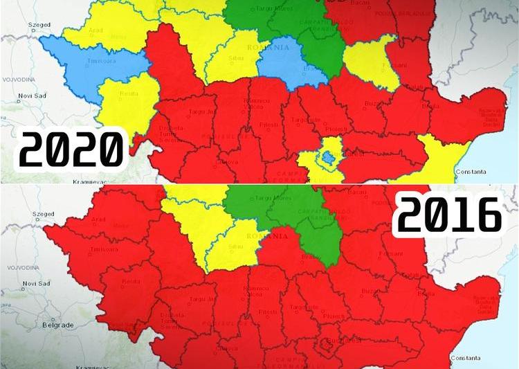 Alegeri parlamentare 2020 vs 2016 - Schimbarea pe judete, Foto: Hotnews