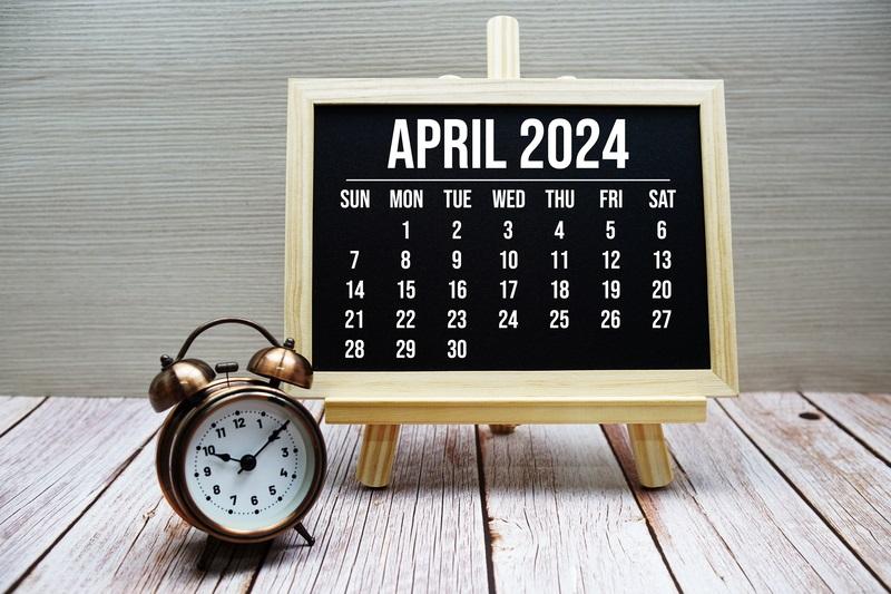 Calendarul lunii aprilie 2024, Foto: © May1985 | Dreamstime.com