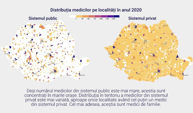 Distribuția medicilor pe localități, Foto: Panorama.ro