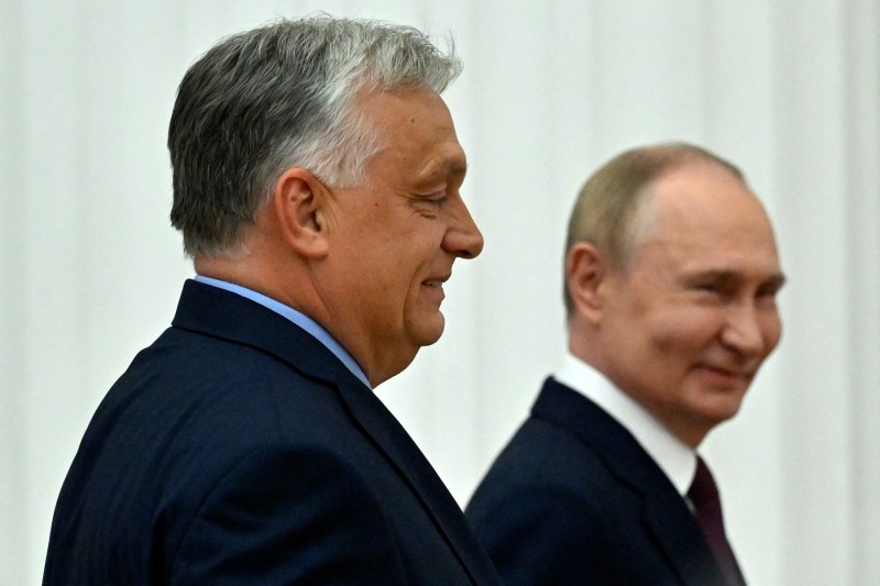 Premierul ungar Viktor Orban și președintele rus Vladimir Putin, la Kremlin, 5 iulie 2024. FOTO: Alexander NEMENOV / AFP / Profimedia