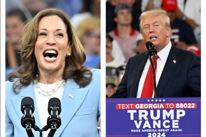 Vicepreședintele Kamala Harris (stânga) și fostul președinte Donald Trump (dreapta) au ținut mitinguri la Georgia State University la câteva zile distanță unul de celălalt. Costul pentru fiecare miting a fost mai mare de 100.000 de dolari. Foto: Hyosub Shin / Zuma Press / Profimedia