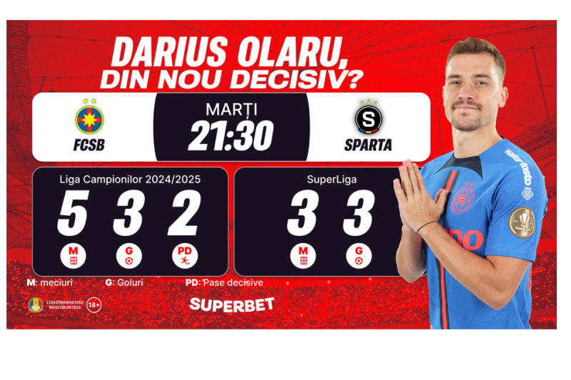 Miza pe Olaru pentru calificarea în play-off! SuperCote pentru FCSB – Sparta Praga