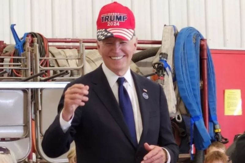 VIDEO Joe Biden și-a pus pe cap o șapcă roșie cu mesajul „Trump 2024”. Casa Albă explică motivul